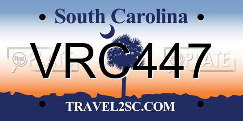 VRC447 South Carolina License Plate