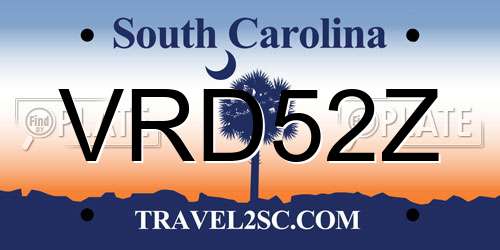 VRD52Z South Carolina License Plate