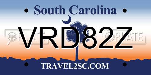 VRD82Z South Carolina License Plate