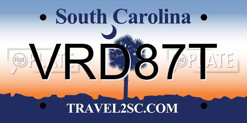 VRD87T South Carolina License Plate