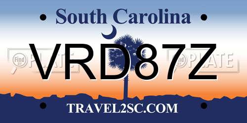 VRD87Z South Carolina License Plate