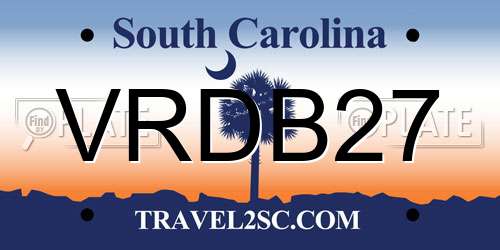 VRDB27 South Carolina License Plate