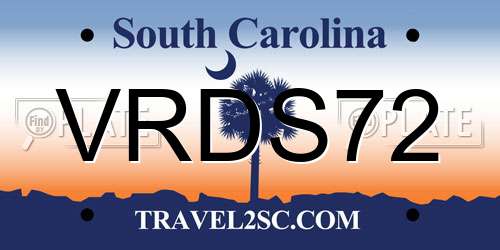 VRDS72 South Carolina License Plate