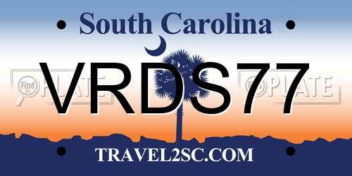 VRDS77 South Carolina License Plate
