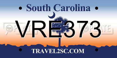 VRE373 South Carolina License Plate