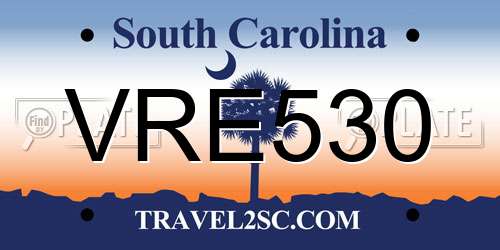 VRE530 South Carolina License Plate