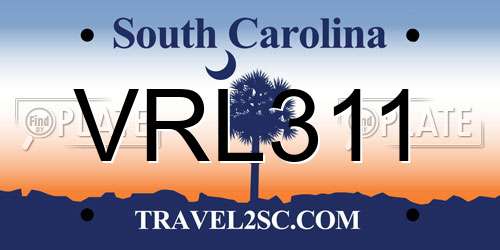 VRL311 South Carolina License Plate