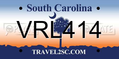 VRL414 South Carolina License Plate