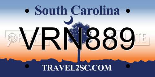 VRN889 South Carolina License Plate