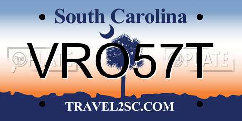 VRO57T South Carolina License Plate