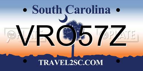 VRO57Z South Carolina License Plate