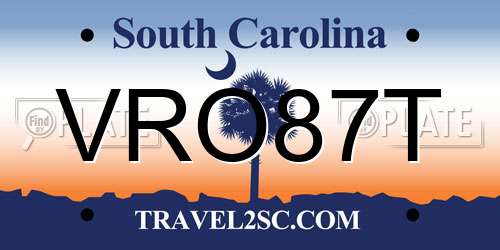 VRO87T South Carolina License Plate