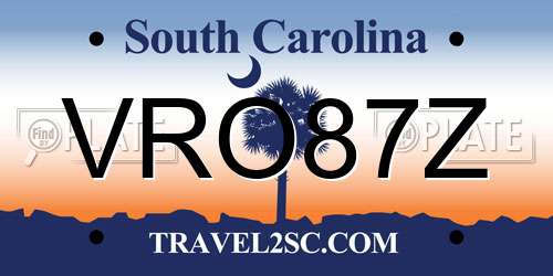 VRO87Z South Carolina License Plate