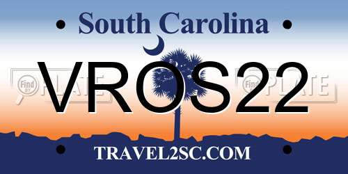 VROS22 South Carolina License Plate