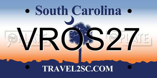 VROS27 South Carolina License Plate