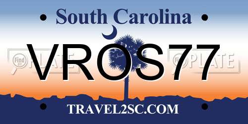 VROS77 South Carolina License Plate