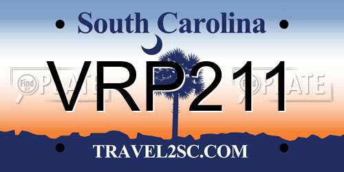 VRP211 South Carolina License Plate