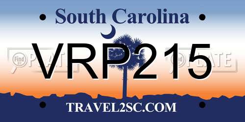 VRP215 South Carolina License Plate