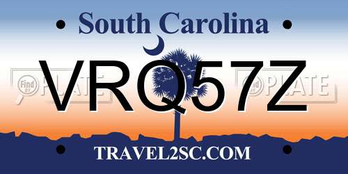 VRQ57Z South Carolina License Plate