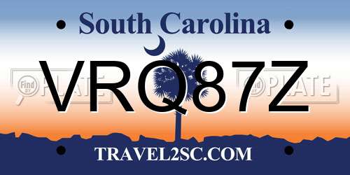 VRQ87Z South Carolina License Plate