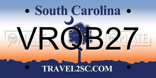 VRQB27 South Carolina License Plate