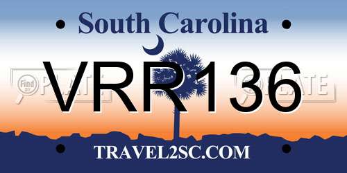 VRR136 South Carolina License Plate