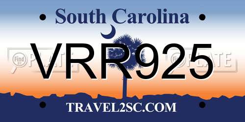 VRR925 South Carolina License Plate