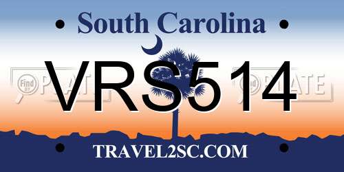 VRS514 South Carolina License Plate