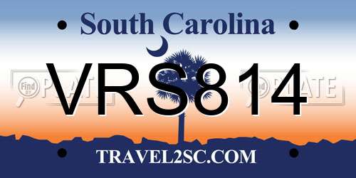 VRS814 South Carolina License Plate