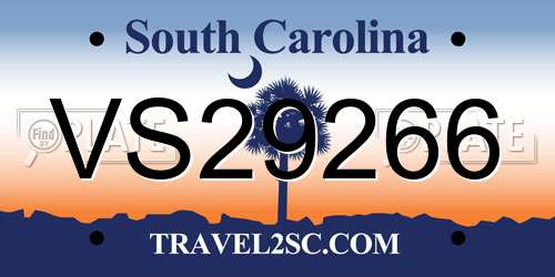 VS29266 South Carolina License Plate
