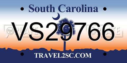 VS29766 South Carolina License Plate