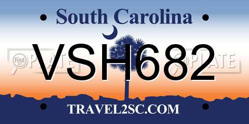 VSH682 South Carolina License Plate