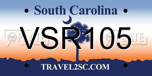 VSR105 South Carolina License Plate