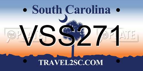VSS271 South Carolina License Plate