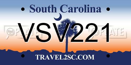 VSV221 South Carolina License Plate