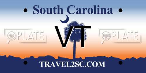 VT South Carolina License Plate