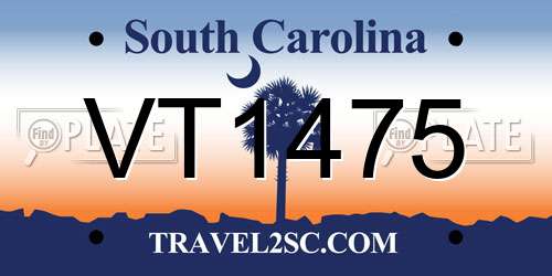 VT1475 South Carolina License Plate