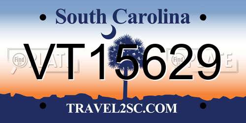 VT15629 South Carolina License Plate