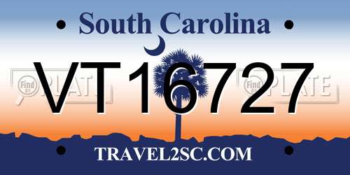 VT16727 South Carolina License Plate