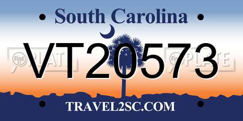 VT20573 South Carolina License Plate