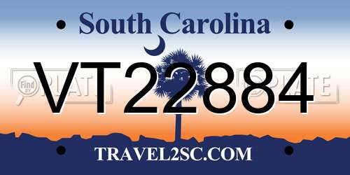 VT22884 South Carolina License Plate