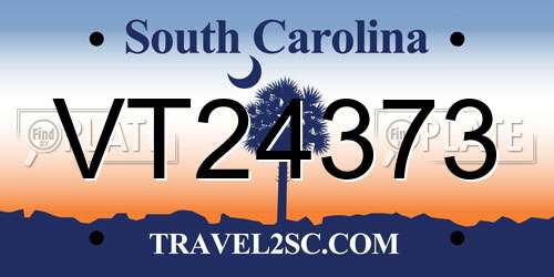 VT24373 South Carolina License Plate