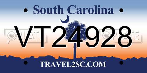 VT24928 South Carolina License Plate