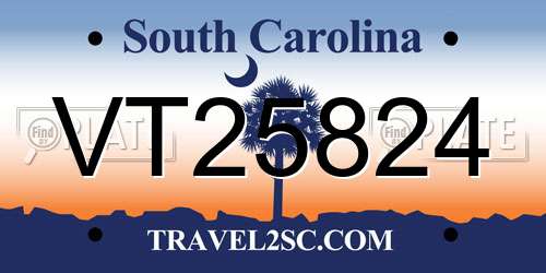 VT25824 South Carolina License Plate