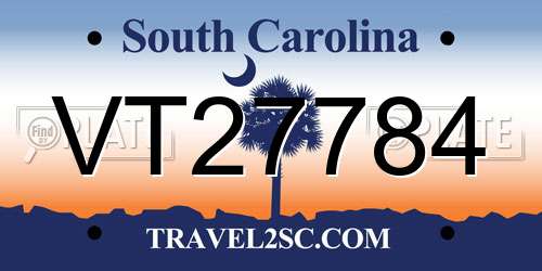 VT27784 South Carolina License Plate
