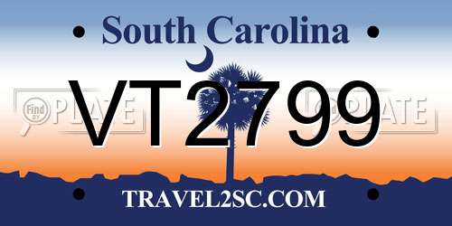 VT2799 South Carolina License Plate
