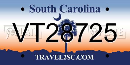 VT28725 South Carolina License Plate