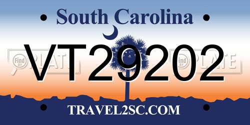 VT29202 South Carolina License Plate