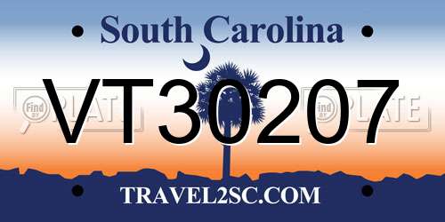 VT30207 South Carolina License Plate