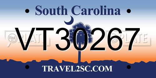 VT30267 South Carolina License Plate